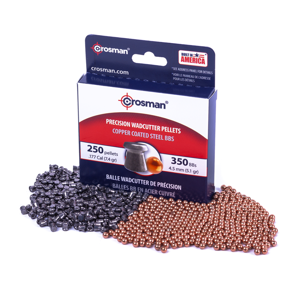 PAQUETE DE DIABOLOS Y MUNICIONES CROSMAN CAL. 4.5 600 PZ TOTAL
